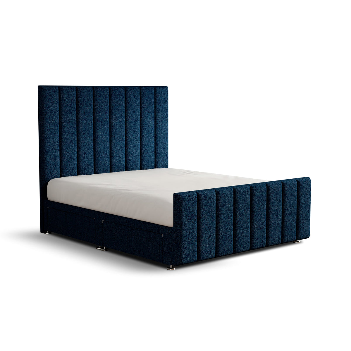 Amelia Lines Divan Bed Set With Footboard - Blue Teddy