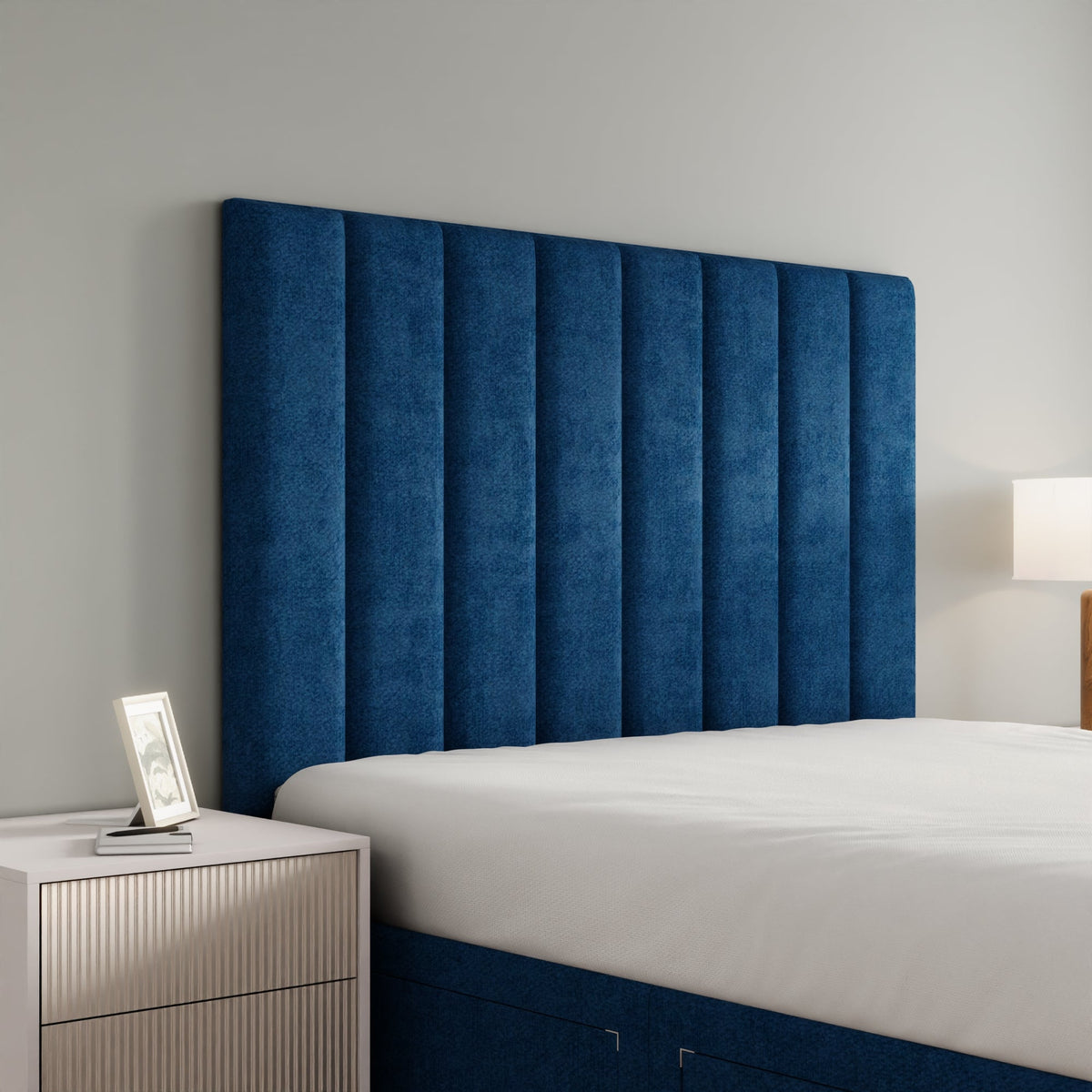 Amelia Lines Divan Bed Set With Footboard - Blue Naples