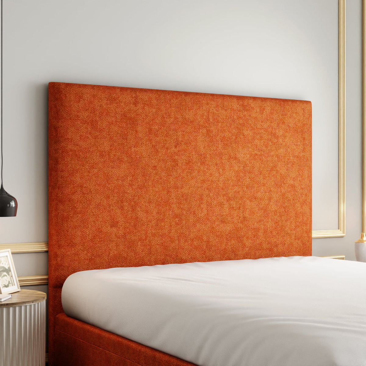 Maya Plain Ottoman Storage Divan Bed Set With Footboard - Orange Naples