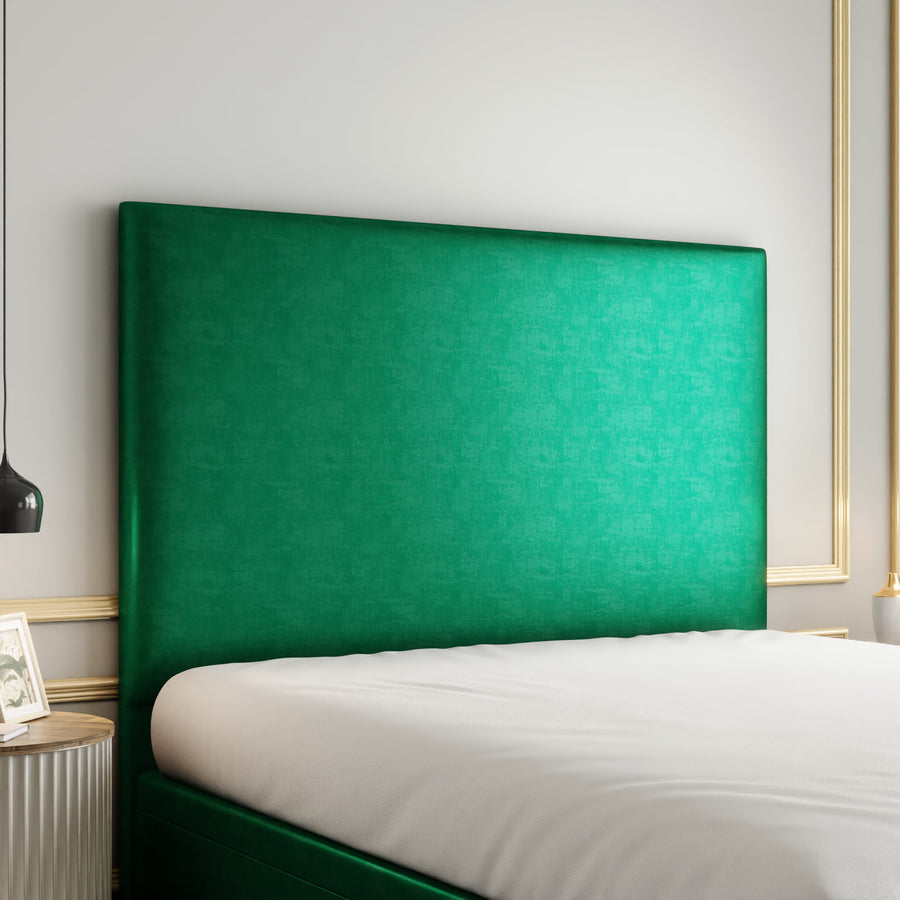 Maya Plain Ottoman Storage Divan Bed Set With Footboard - Emerald Coniston