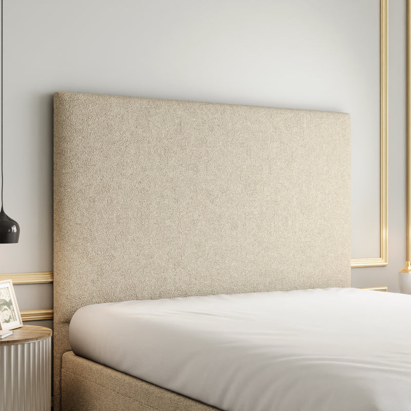 Maya Plain Ottoman Storage Divan Bed Set With Footboard - Cream Teddy