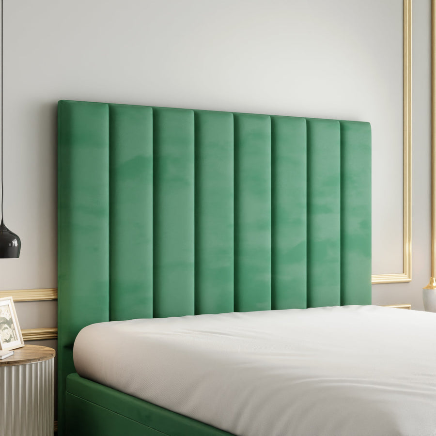 Amelia Lines Ottoman Storage Divan Bed Set With Footboard - Emerald Plush