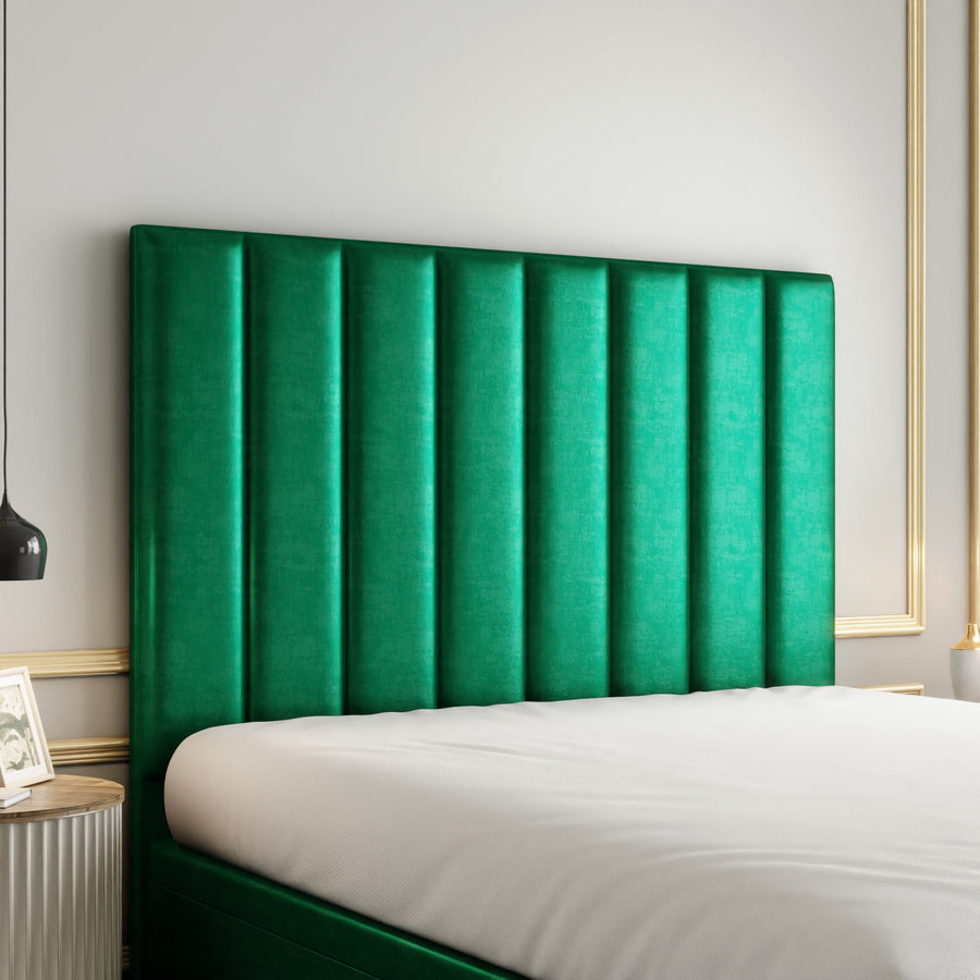 Amelia Lines Ottoman Storage Divan Bed Set With Footboard - Emerald Coniston