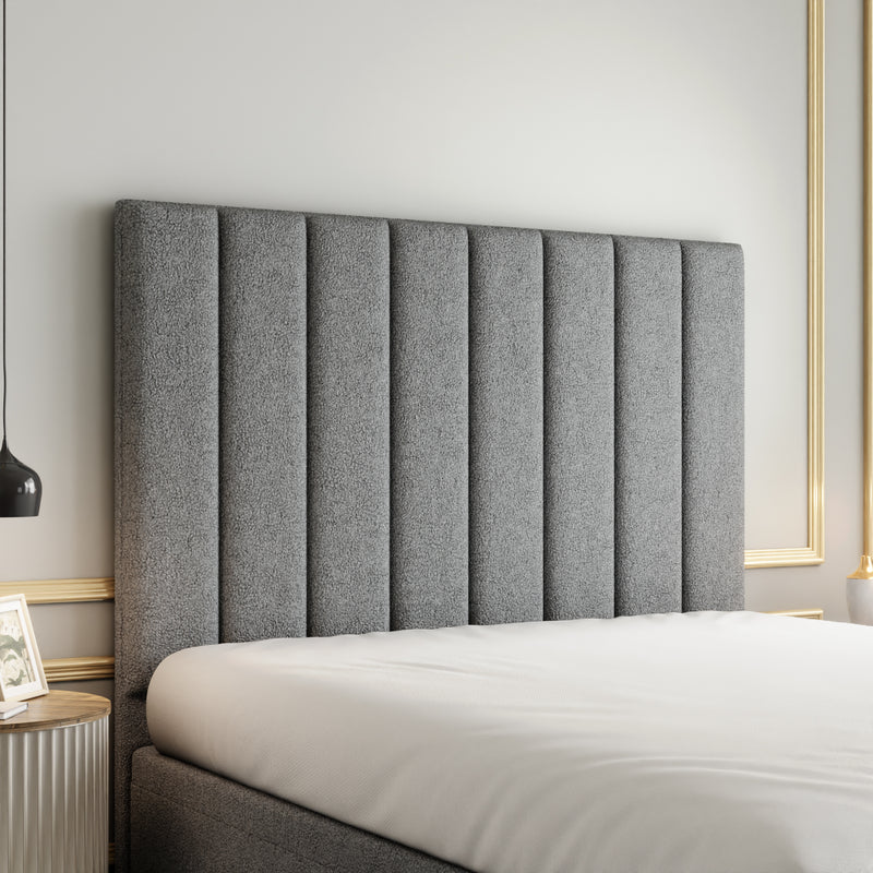 Amelia Lines Ottoman Storage Divan Bed Set With Footboard - Grey Teddy