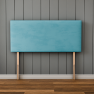 Maya Plain Headboard - Ice Blue Plush