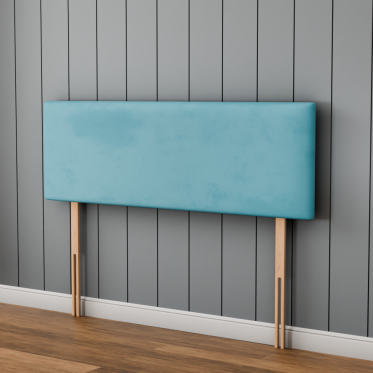 Maya Plain Headboard - Ice Blue Plush