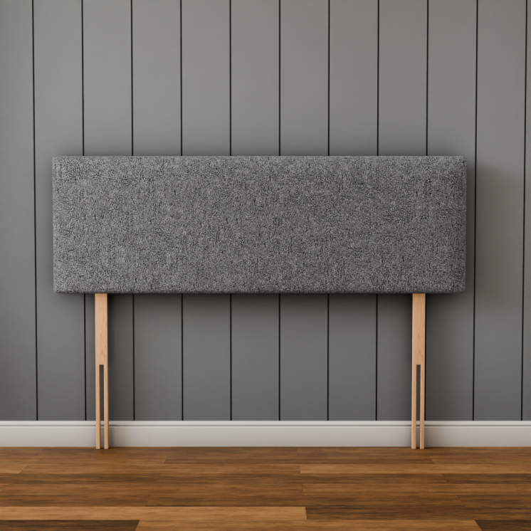 Maya Plain Headboard - Grey Teddy
