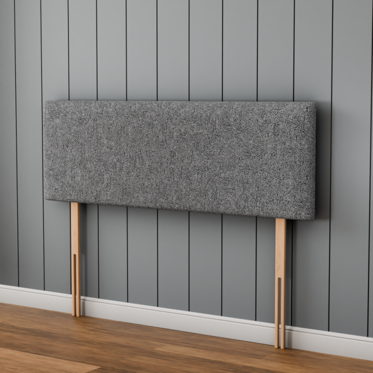 Maya Plain Headboard - Grey Teddy