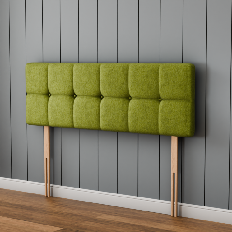 Ayra Cube Headboard - Olive Green Naples