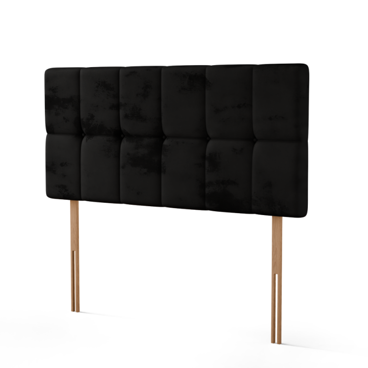 Ayra Cube Headboard - Black Plush