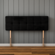 Ayra Cube Headboard - Black Plush