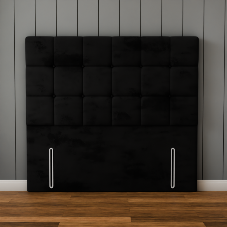 Ayra Cube Headboard - Black Plush
