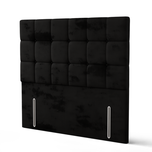 Ayra Cube Headboard - Black Plush