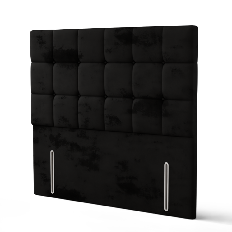 Ayra Cube Headboard - Black Plush