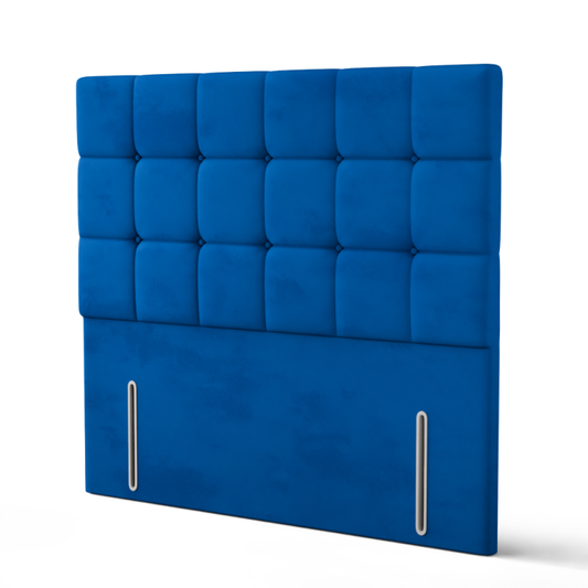 Ayra Cube Headboard - Blue Plush