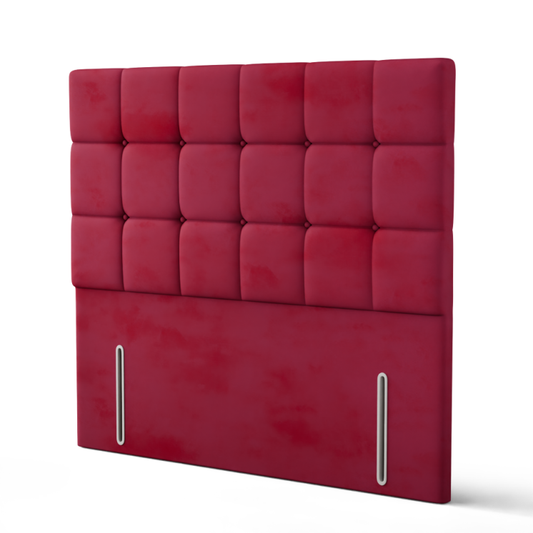 Ayra Cube Headboard - Burgundy Plush