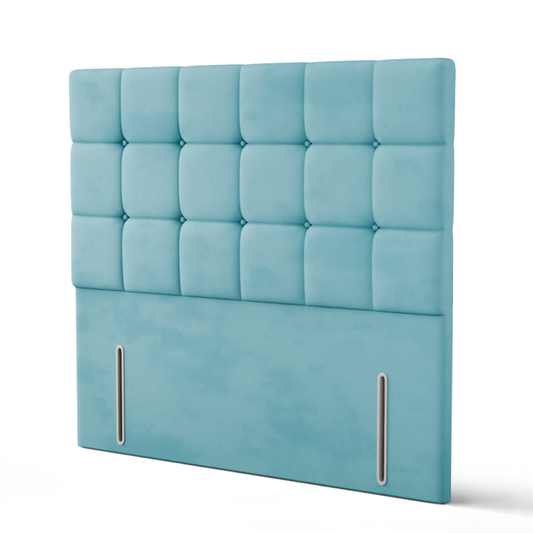 Ayra Cube Headboard - Ice Blue Plush