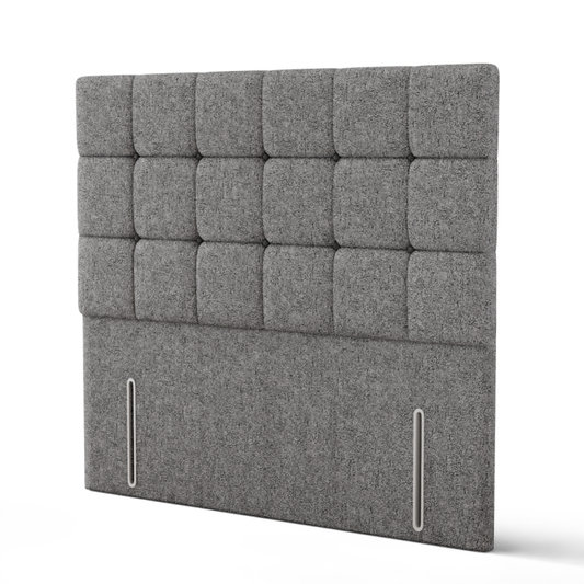 Ayra Cube Headboard - Grey Teddy