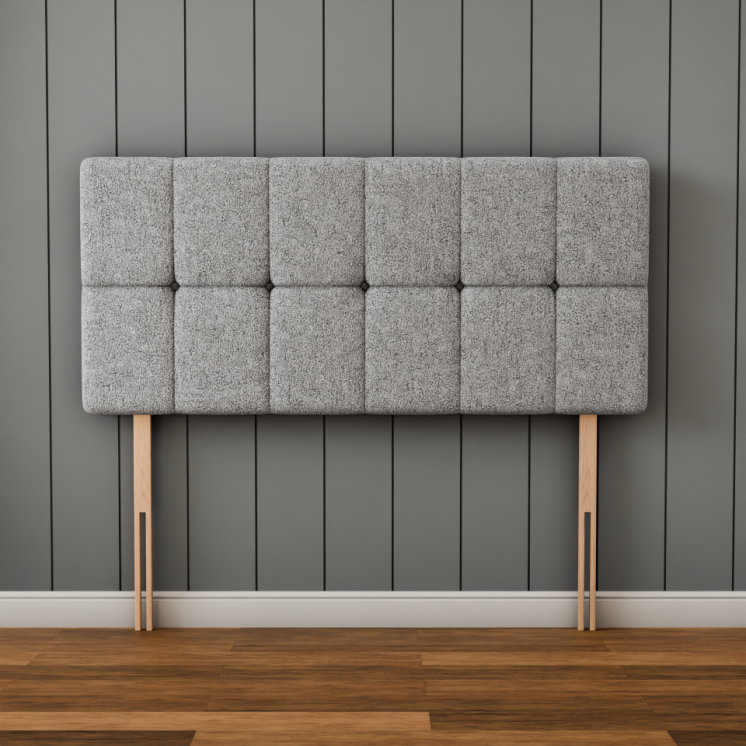 Ayra Cube Headboard - Silver Teddy