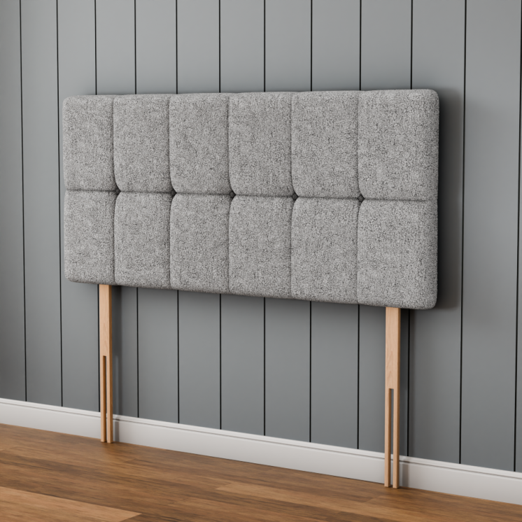 Ayra Cube Headboard - Silver Teddy
