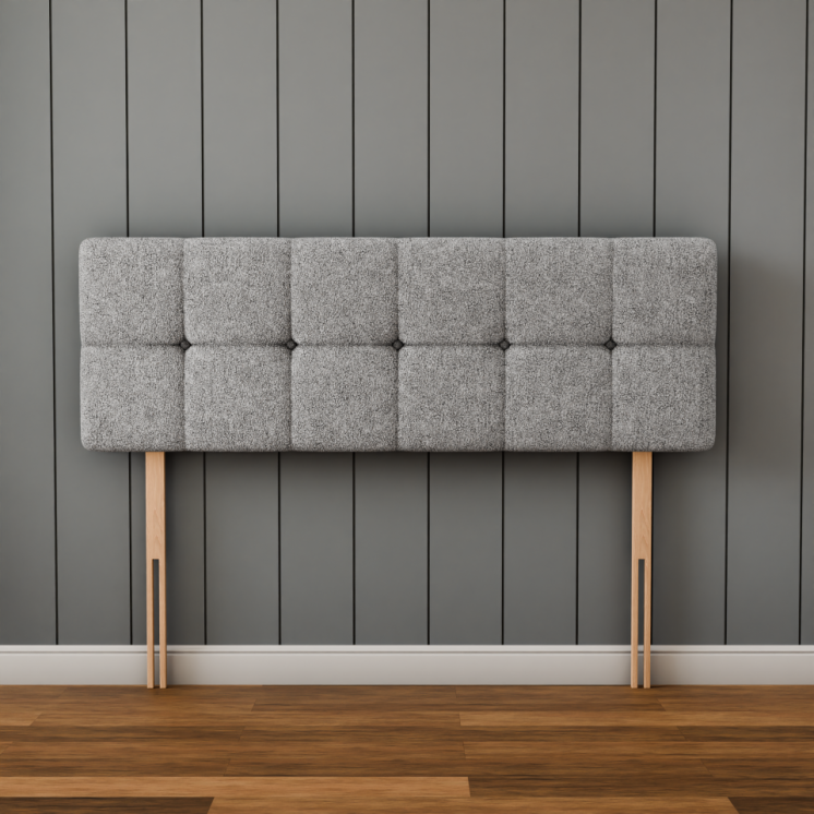 Ayra Cube Headboard - Silver Teddy
