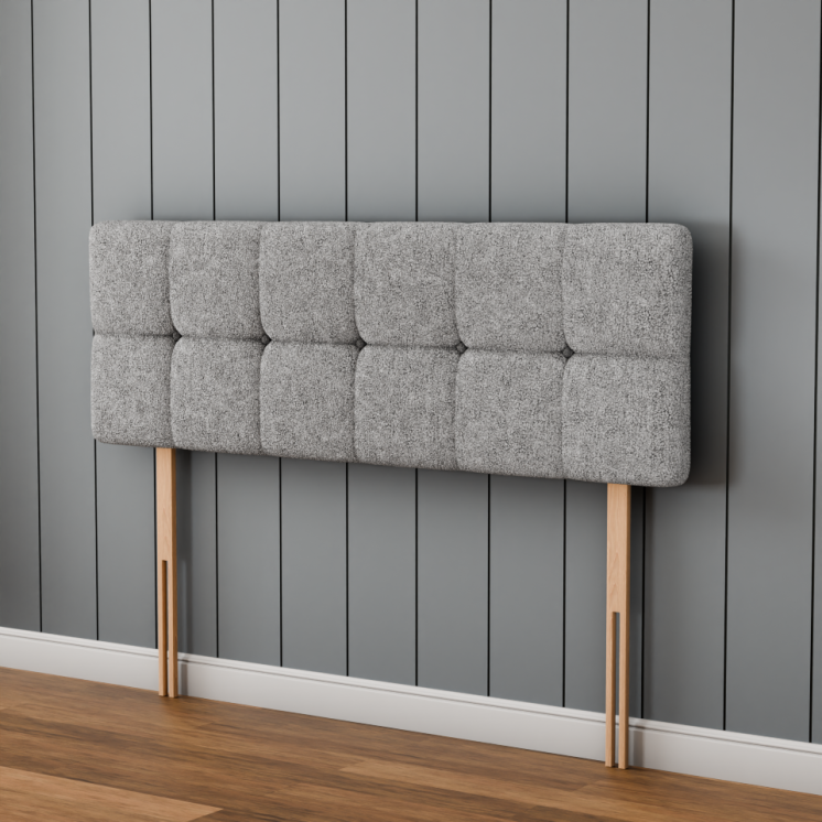 Ayra Cube Headboard - Silver Teddy