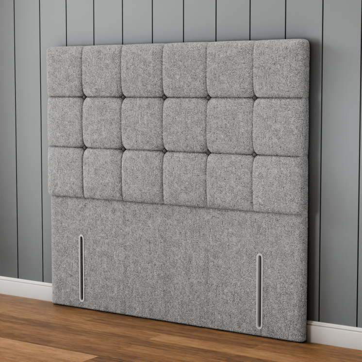 Ayra Cube Headboard - Silver Teddy