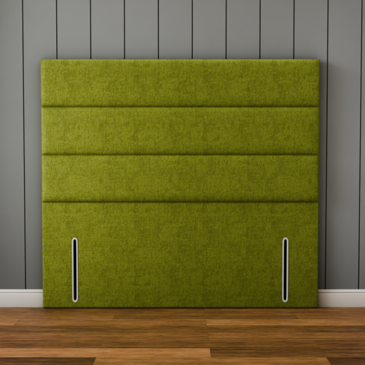 Kenza 3 Pan Horizontal Headboard - Olive Green Naples