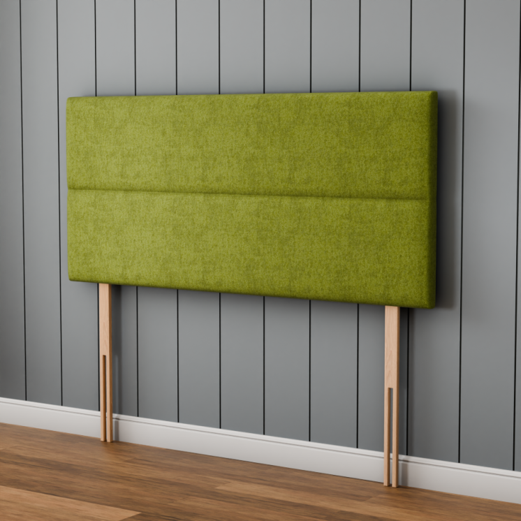 Kenza 3 Pan Horizontal Headboard - Olive Green Naples