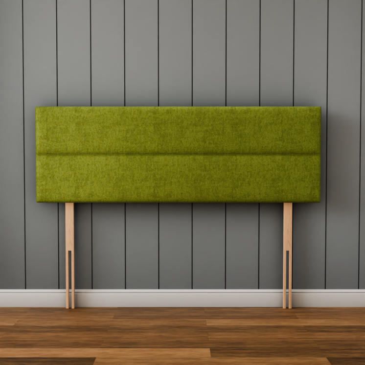 Kenza 3 Pan Horizontal Headboard - Olive Green Naples