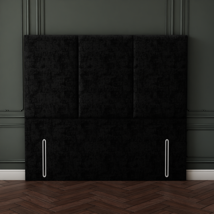 Mia 3 Pan Vertical Headboard - Black Naples