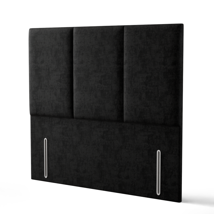 Mia 3 Pan Vertical Headboard - Black Naples