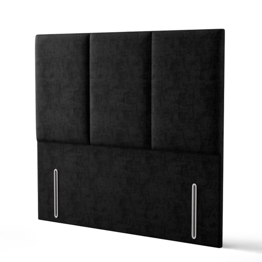 Mia 3 Pan Vertical Headboard - Black Naples