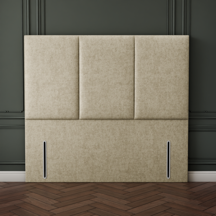 Mia 3 Pan Vertical Headboard - Cream Naples
