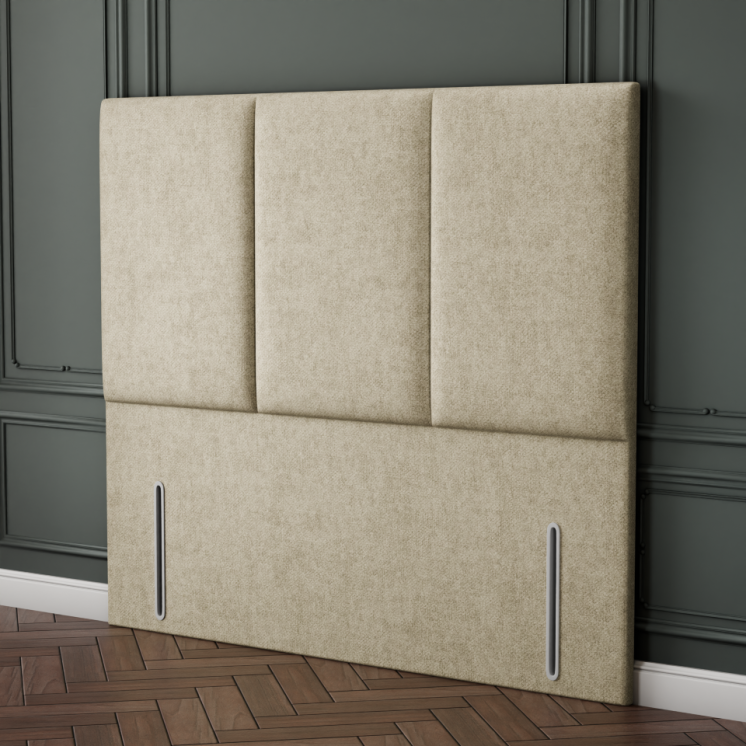 Mia 3 Pan Vertical Headboard - Cream Naples