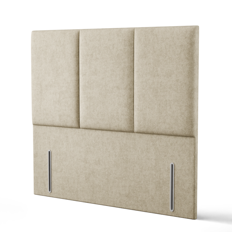 Mia 3 Pan Vertical Headboard - Cream Naples