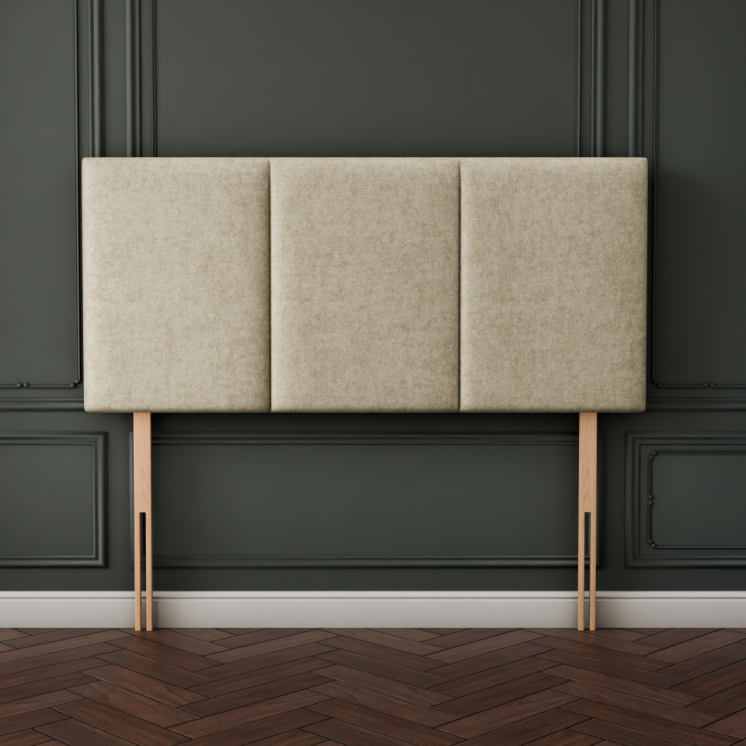Mia 3 Pan Vertical Headboard - Cream Naples