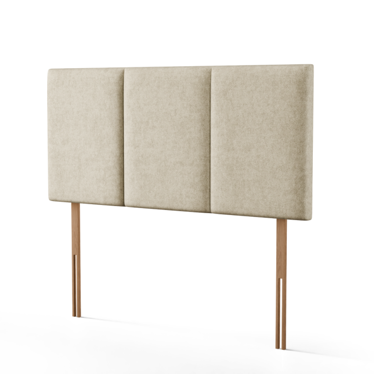 Mia 3 Pan Vertical Headboard - Cream Naples