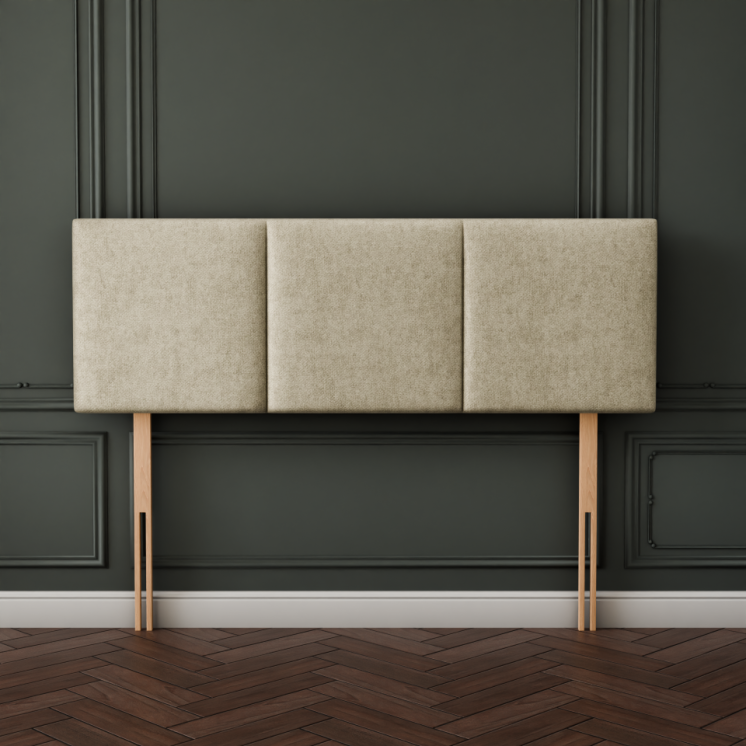 Mia 3 Pan Vertical Headboard - Cream Naples