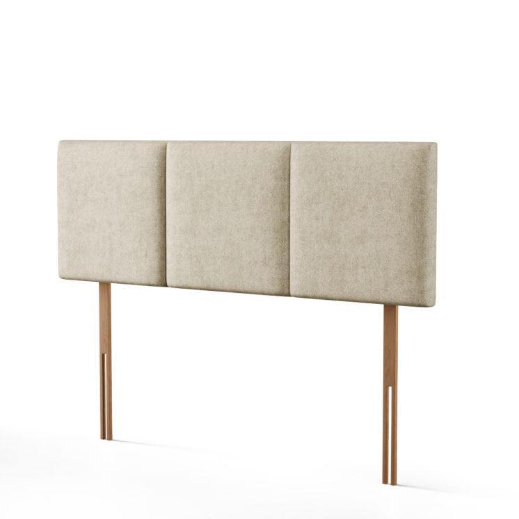 Mia 3 Pan Vertical Headboard - Cream Naples