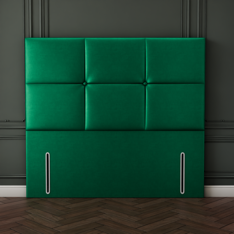 Hampton Cube Headboard - Emerald Coniston