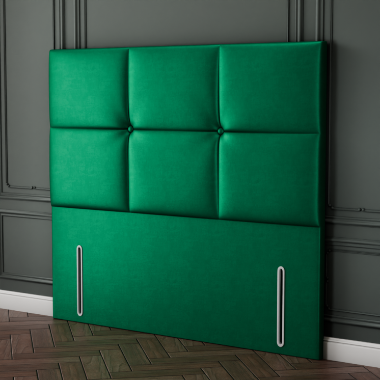 Hampton Cube Headboard - Emerald Coniston