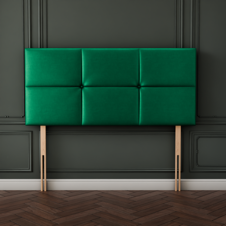 Hampton Cube Headboard - Emerald Coniston