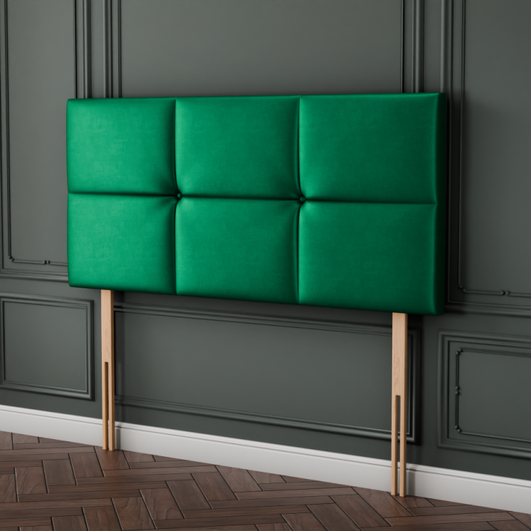 Hampton Cube Headboard - Emerald Coniston