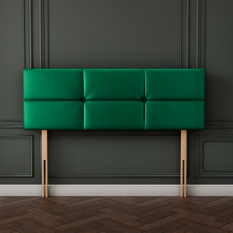 Hampton Cube Headboard - Emerald Coniston