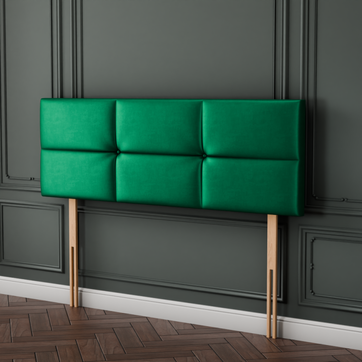 Hampton Cube Headboard - Emerald Coniston
