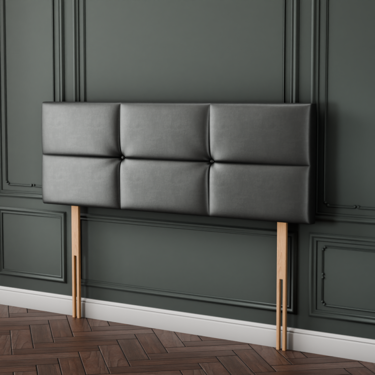 Hampton Cube Headboard - Grey Coniston