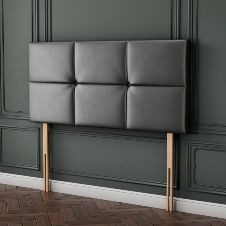 Hampton Cube Headboard - Grey Coniston