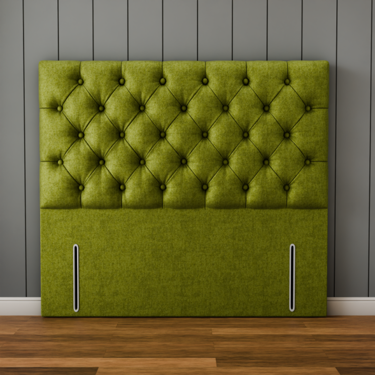 Lara Chesterfield Headboard - Olive Green Naples