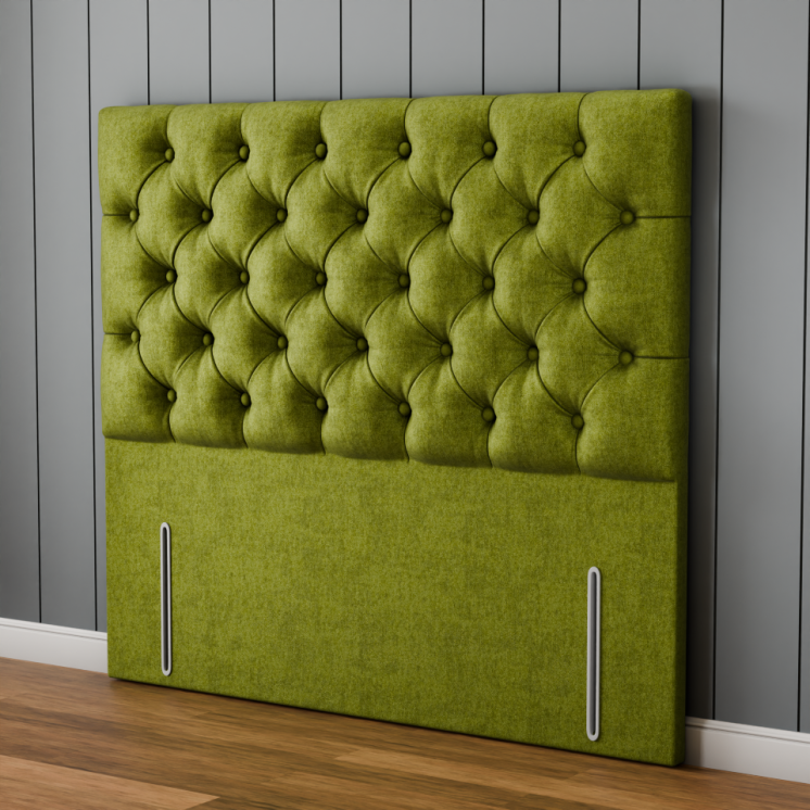 Lara Chesterfield Headboard - Olive Green Naples
